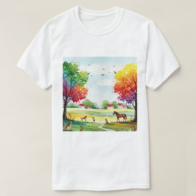 T-shirt Paysage rural (Design devant)