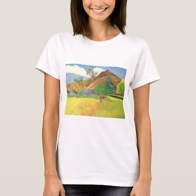 T-shirt Paysage tahitien, Montagnes Tahiti, Paul Gauguin (Devant)