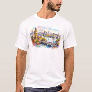 T-shirt Paysage urbain coloré de Londres