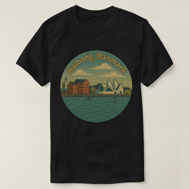T-shirt Paysage urbain d'Aalborg Danemark (Design devant)