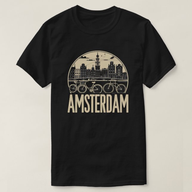 T-shirt Paysage urbain d'Amsterdam (Design devant)