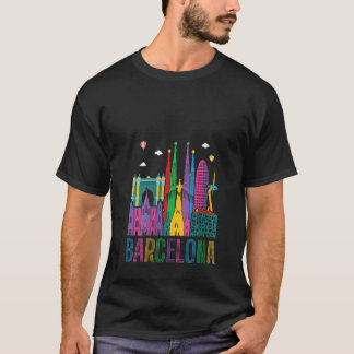 T-shirt Paysage urbain de Barcelone Attractions Architectu