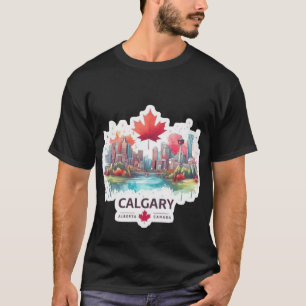 T-shirt Paysage urbain de Calgary Canada Art