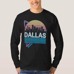 T-shirt Paysage urbain de Dallas City Skyline Rétro