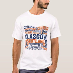 T-shirt Paysage urbain de Glasgow Écosse River Clyde