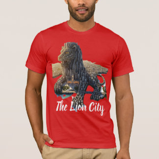 T-shirt Paysage urbain de lion architectural de chemise ro