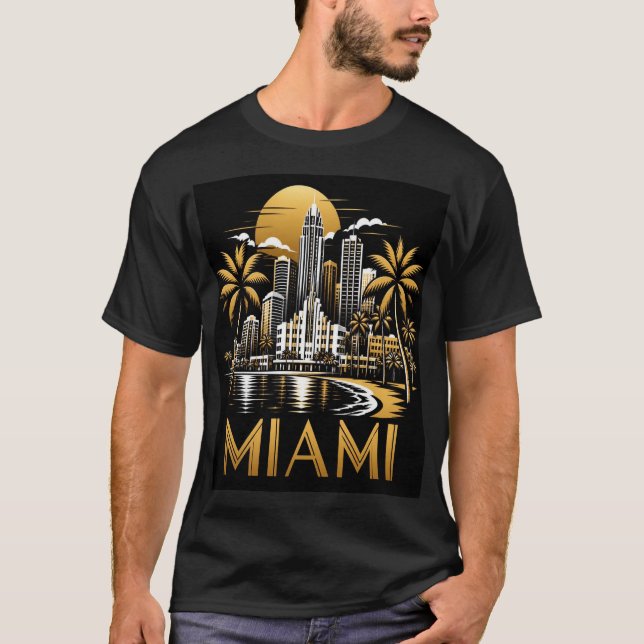 T-shirt Paysage urbain de Miami (Devant)
