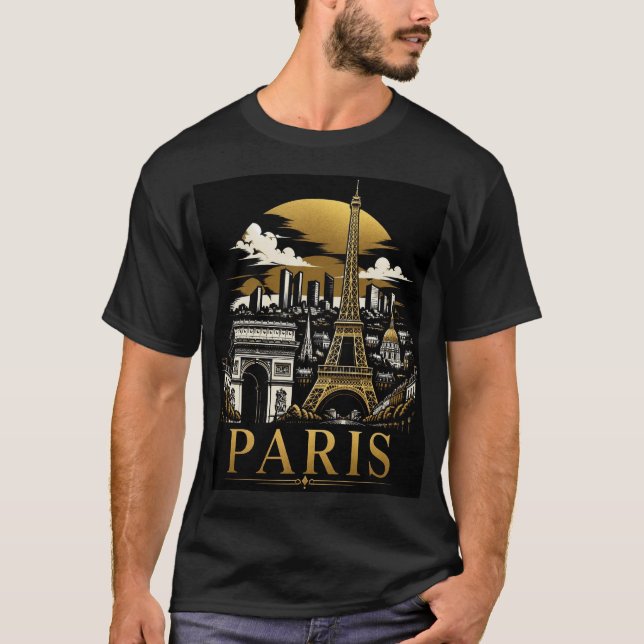 T-shirt Paysage urbain de Paris (Devant)
