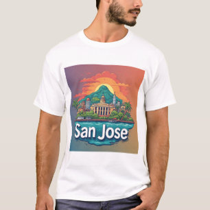 T-shirt Paysage urbain de San Jose avec le monument du Cap