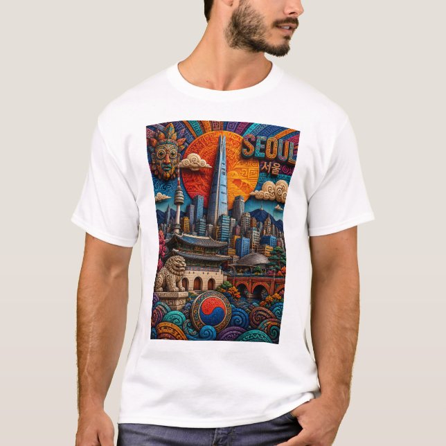 T-SHIRT PAYSAGE URBAIN DE SÉOUL (Devant)