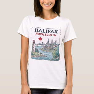 T-shirt Paysage urbain d'Halifax Nouvelle-Écosse Feuille d