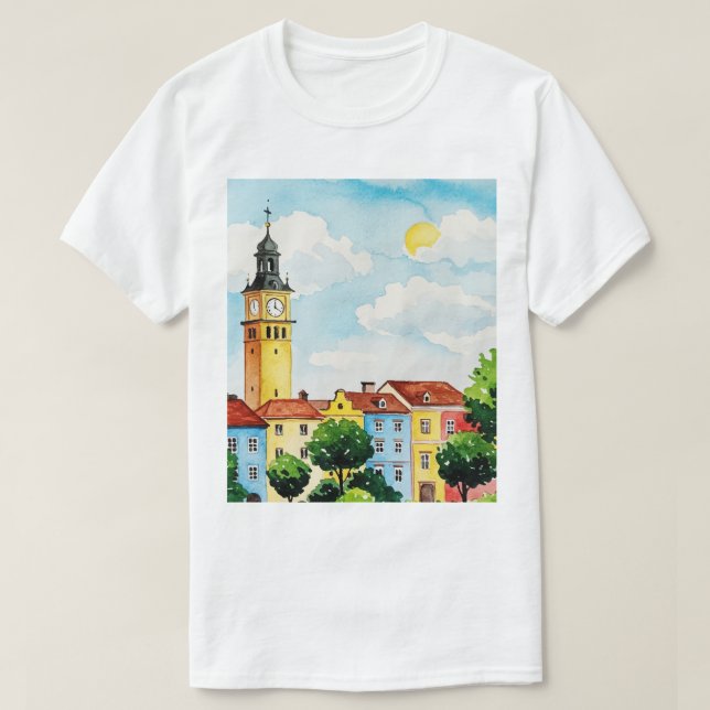 T-shirt Paysage urbain européen (Design devant)