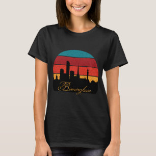 T-shirt Paysage Urbain Rétro de Birmingham au Coucher du S
