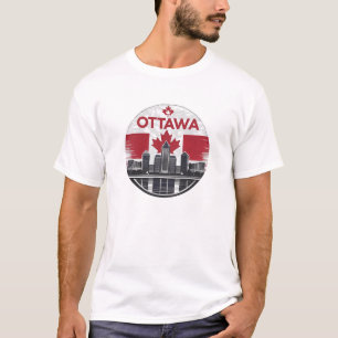 T-shirt Paysage urbain rétro d'Ottawa Canada