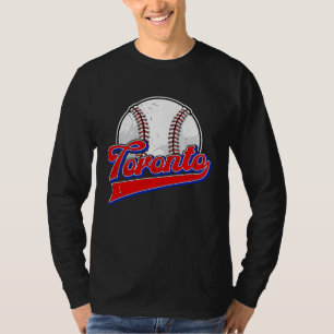 T-shirt Paysage urbain vintage de Toronto, joueur de baseb