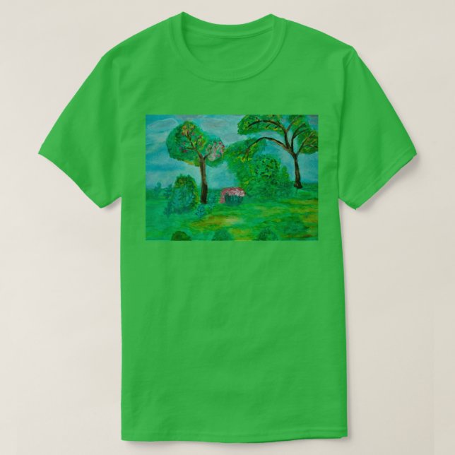 T-shirt Paysage vert des arbres (Design devant)