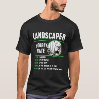 T-shirt Paysagère Horaire Paysage Jardin Pelouse Mow