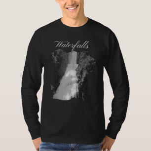 T-shirt Paysages de chutes d'eau noires et blanches