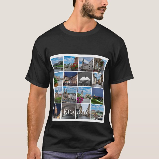 T-shirt Paysages de la vieille ville de Cracovie, Pologne (Devant)