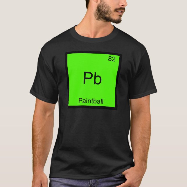 T-shirt Pb - Paintball Funny Chemistry Élément Symbole Tee (Devant)
