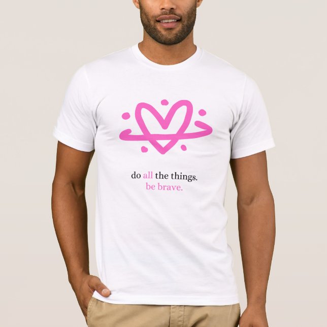T-shirt PBB : Tee-shirt Fais Tout (Blanc/Rose) (Devant)