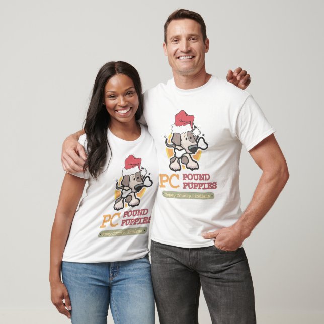 T-shirt PC Pound Puppies Père Noël @ (Unisexe)