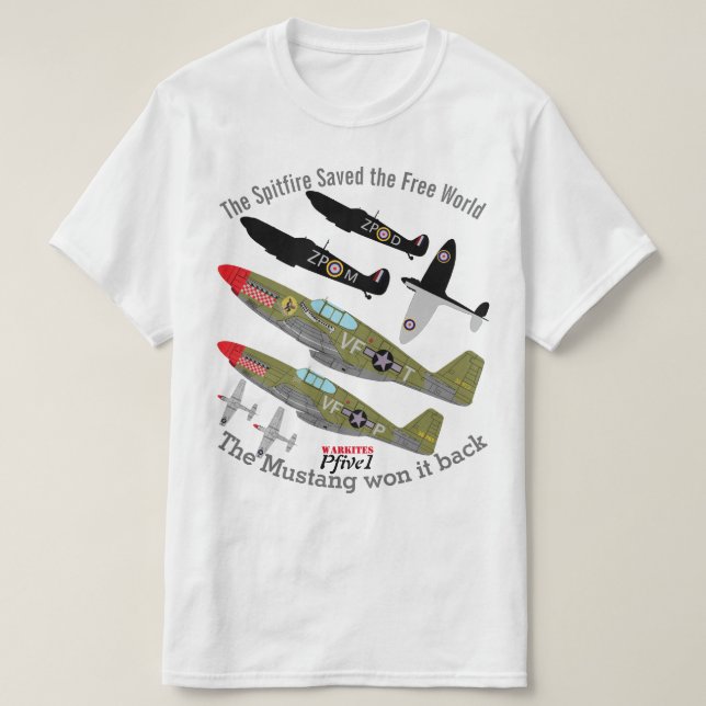 T-shirt Pcinq1 Spitfire P-51 vainqueur (Design devant)