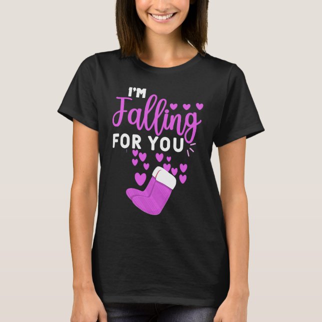 T-shirt PCT CNA Nurse I'm Falling for You Happy Valentines (Devant)