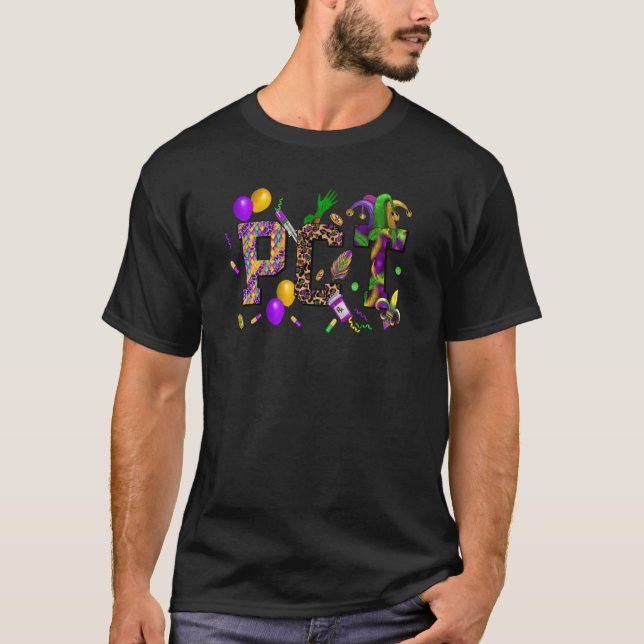 T-shirt PCT Mardi Gras Leopard Festival Party Apparel (Devant)