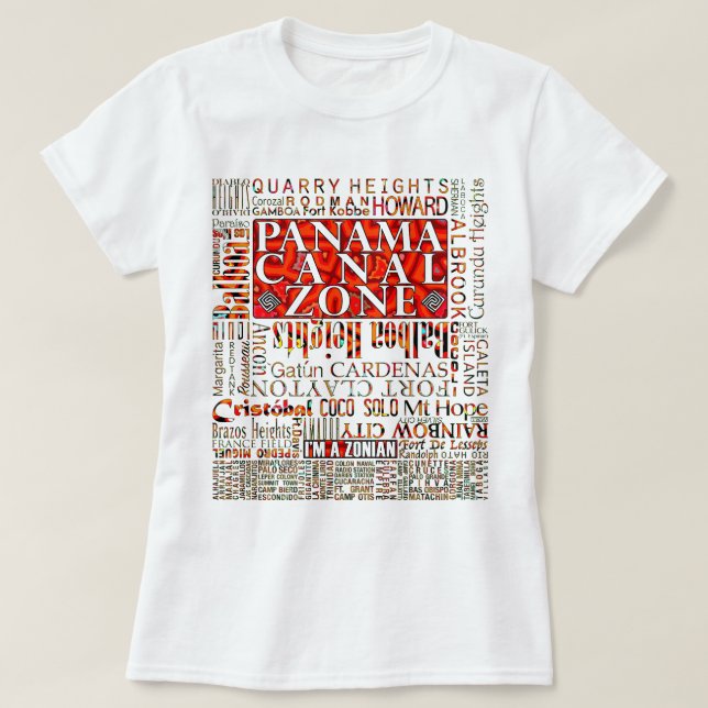 T-shirt PCZ - Panama Canal Zone Locations avec Mola Design (Design devant)