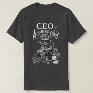 T-shirt PDG de Nighttime Chaos Raccoon Art