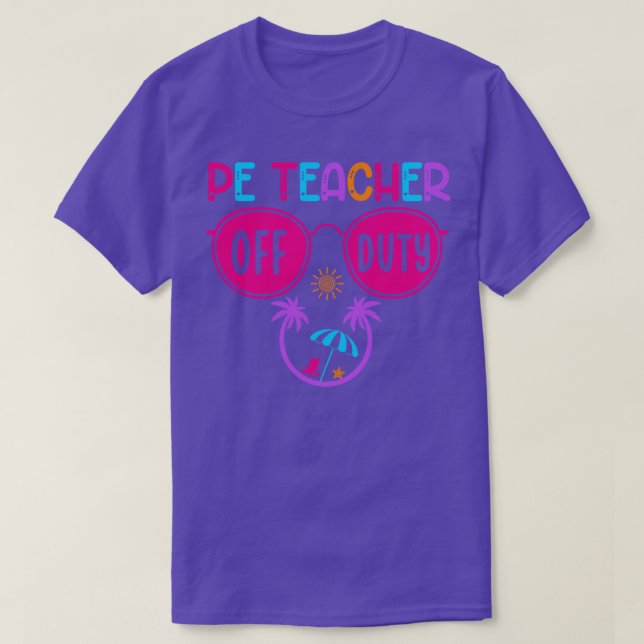 T-shirt Pe Enseignant hors service Enseignant Plage vacanc (Design devant)