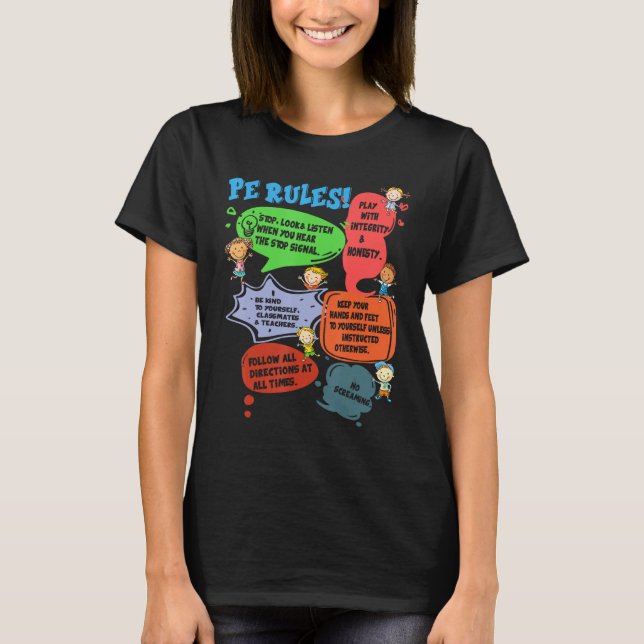 T-shirt PE Rules Physical Education Teacher Back To School (Devant)