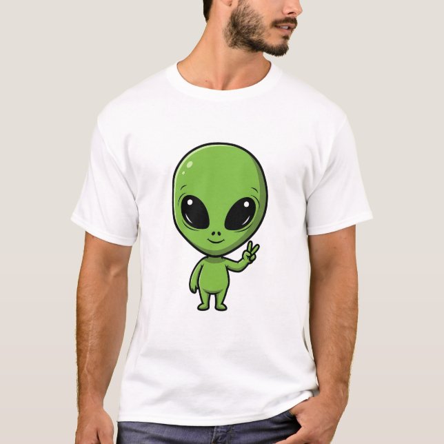 T-shirt Peace Alien (Devant)