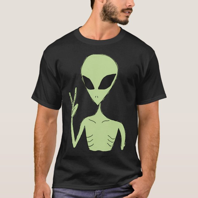 T-shirt Peace Alien (Devant)