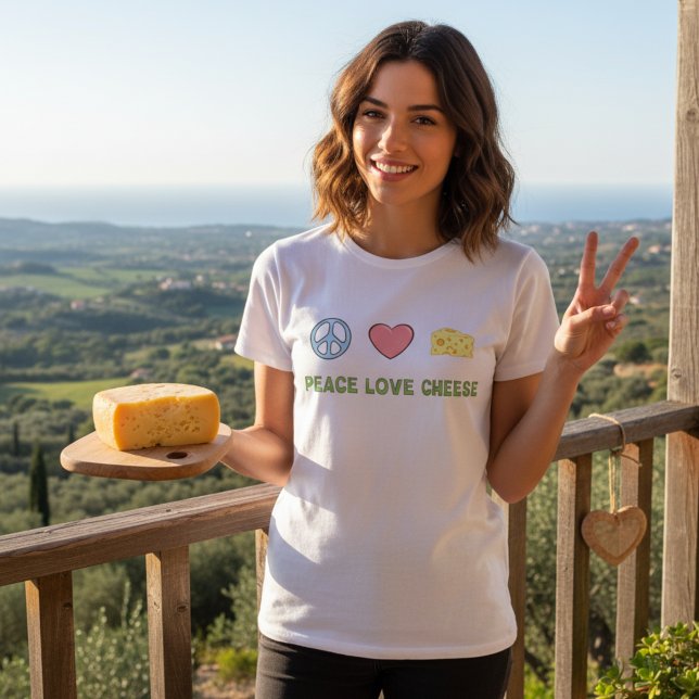 T-Shirt Peace Amour Fromage (Peace love and cheese t-shirt.)