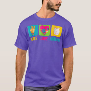 T-shirt Peace and Love et Hamsters Retro