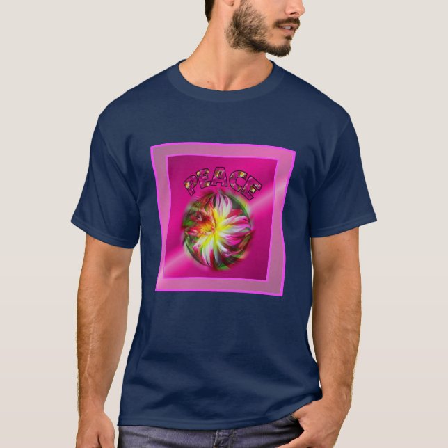 T-shirt Peace Dahlia Flower Inspiration (Devant)