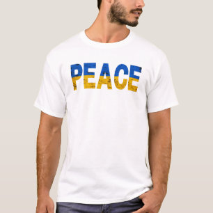 T-shirt PEACE - Design de la typographie du drapeau ukrain