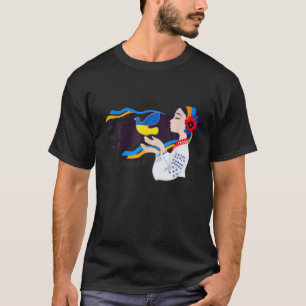 T-shirt Peace Dove Girl Support Ukraine Stand With Ukraini