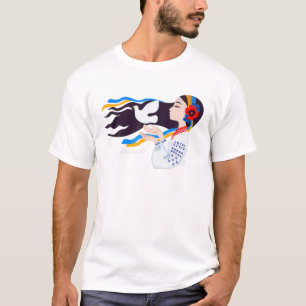 T-shirt Peace Dove Girl Ukrainian Drapeau Nous voulons tou