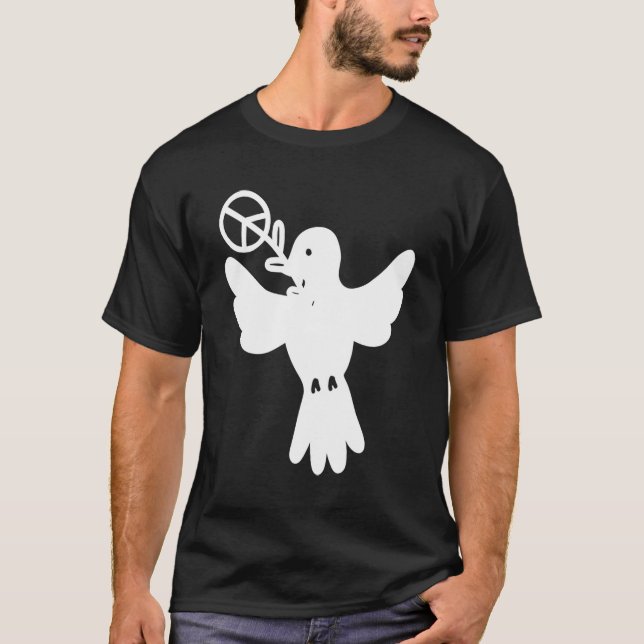T-shirt Peace Dove Peace Sign White Dove Peace (Devant)