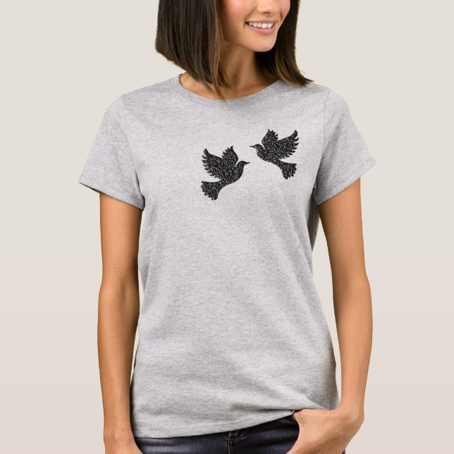 T-Shirt Peace Doves - Idée cadeau de conception de (Devant)