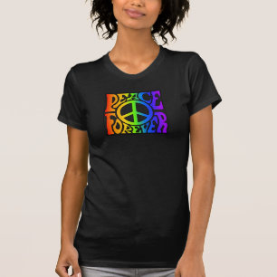 T-shirt Peace Forever Vintage Retro Rainbow Graphic T-Shir