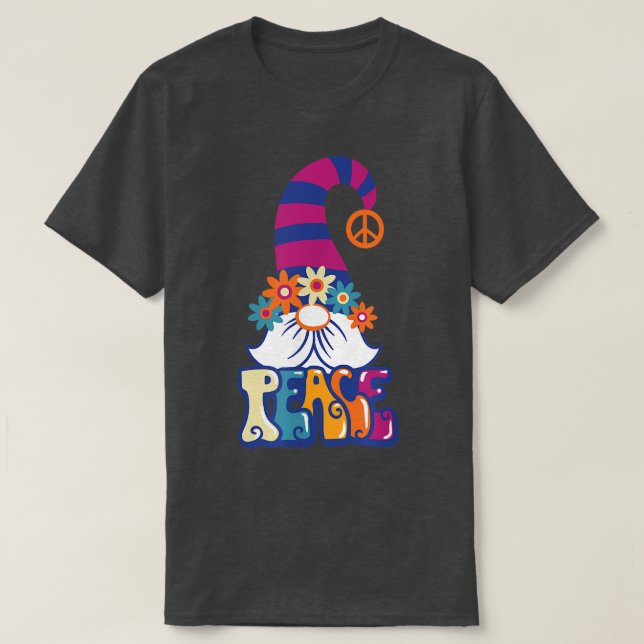 T-shirt Peace Gnome Garden Fairy (Design devant)