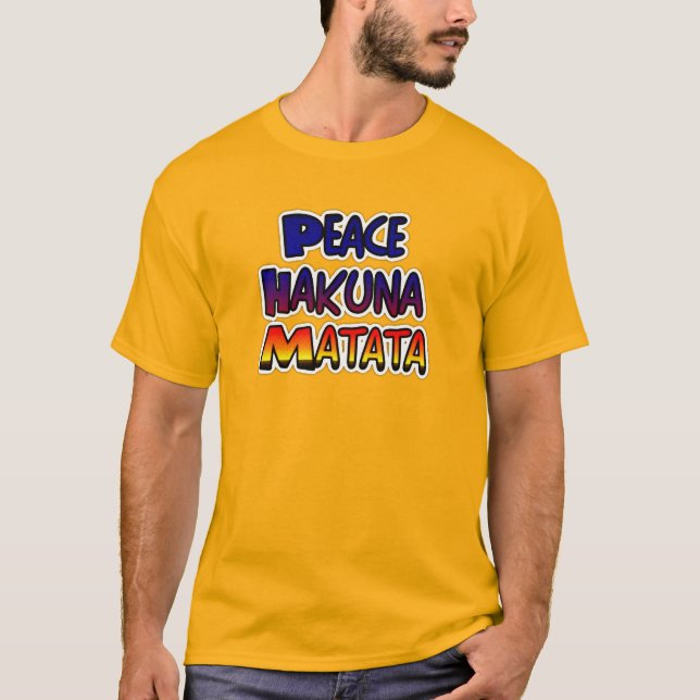 T-shirt Peace Hakuna Matata Gradient Art (Devant)