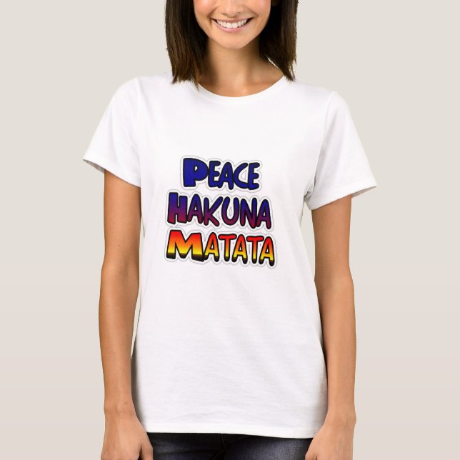 T-shirt Peace Hakuna Matata Gradient Art (Devant)