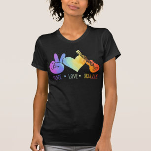 T-shirt Peace Hawaiian Ukulele Music Love