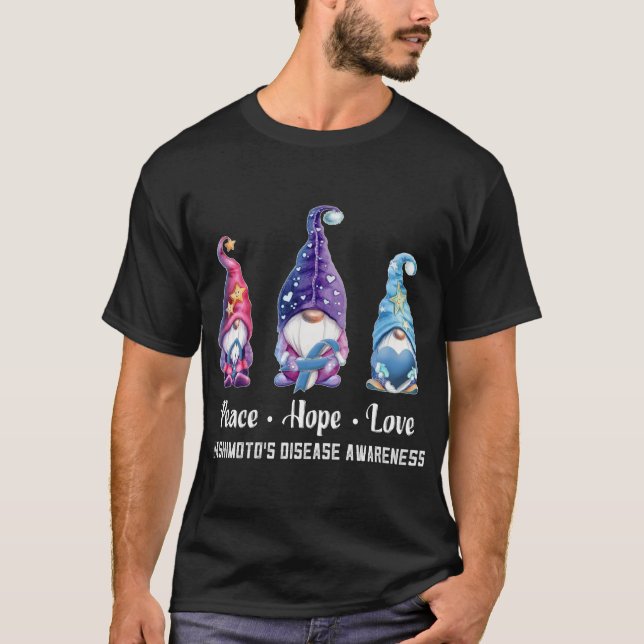 T-shirt Peace Hope Love Gnomes La maladie de Hashimoto (Devant)