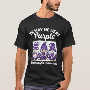 T-shirt Peace Hope Love Gnomes Purple Ribbon Fibromyalgia